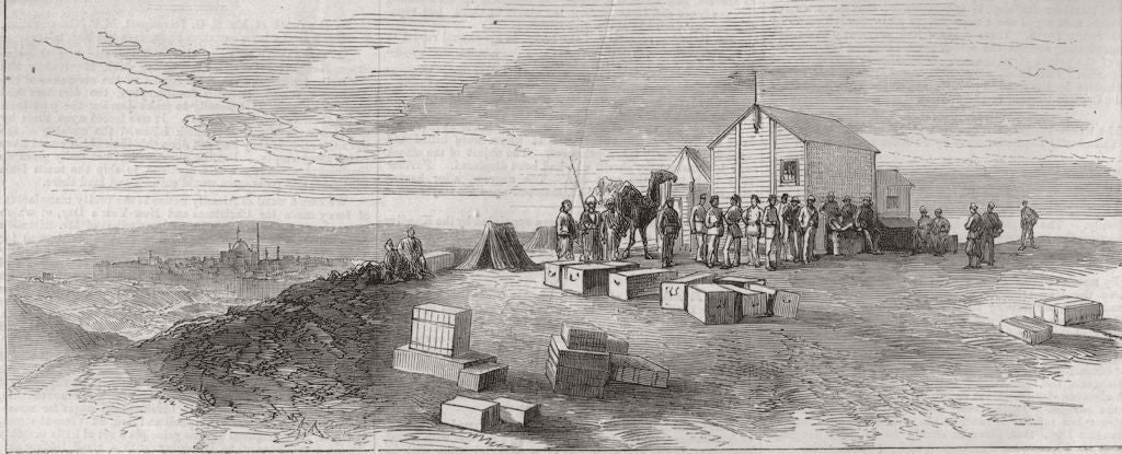 EGYPT. Station near Cairo for observing the transit of Venus 1874 old print